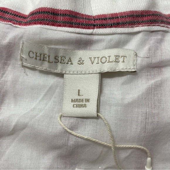 NWT Chelsea & Violet Pen Striped Button Down Ruched Maxi Dress Women's Size L - Picture 8 of 10